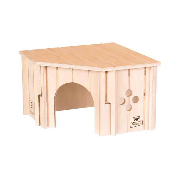 SIN CORNER Casetta in legno angolare per piccoli animali