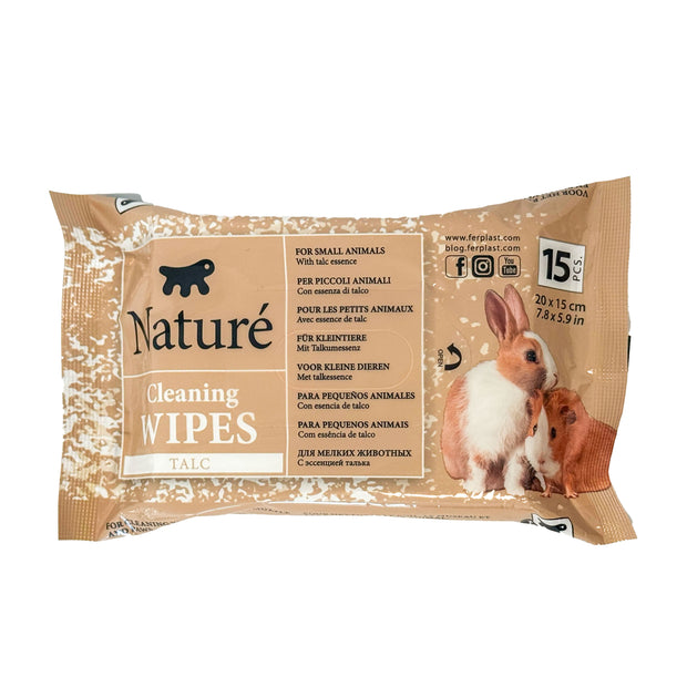 SALVIETTE AL TALCO PER PICCOLI ANIMALI NATURÉ (X15)