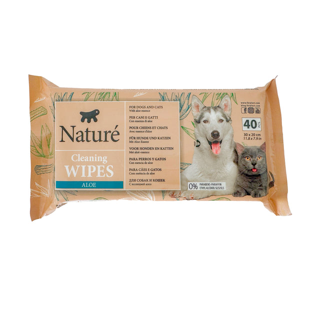 SALVIETTE ALL’ALOE VERA PER CANI E GATTI NATURÉ (X40)