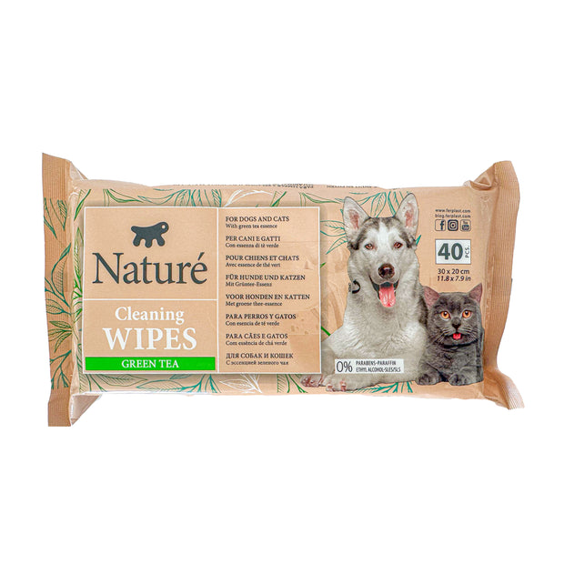 SALVIETTE AL TÈ VERDE PER CANI E GATTI NATURÉ (X40)