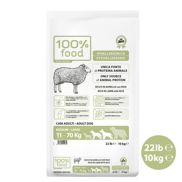 Crocchette per cani adulti Medium & Large – Agnello con Riso – 10 kg