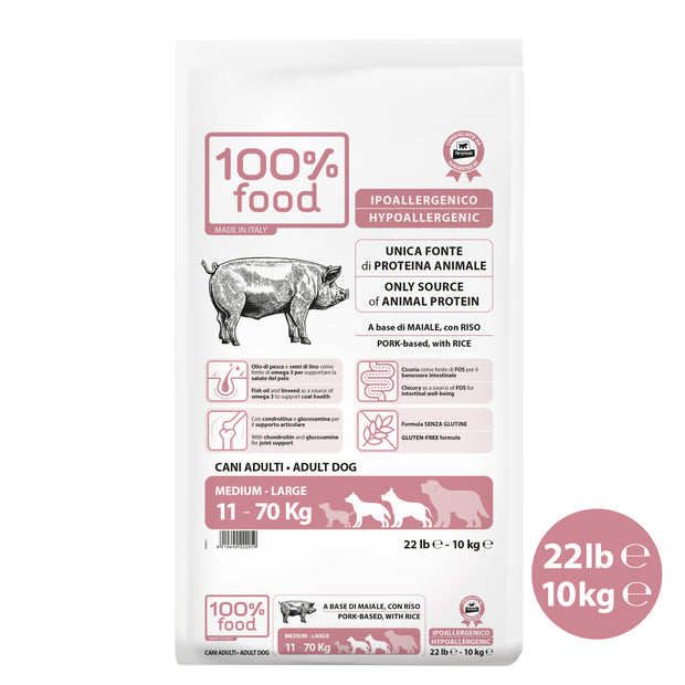 Crocchette per cani adulti Medium & Large – Maiale con Riso – 10 kg
