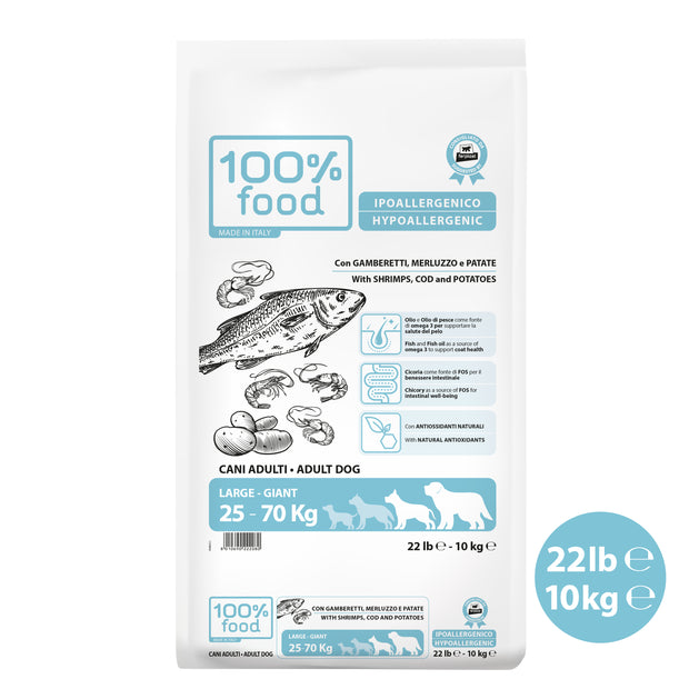 Crocchette per cani adulti Large & Giant – Merluzzo, Gamberetti e Patate – 10 kg
