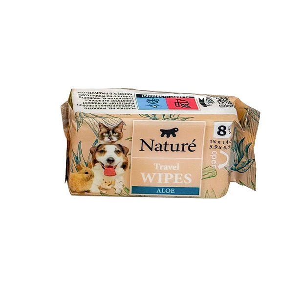 SALVIETTINE TASCABILI PER CANI E GATTI NATURÉ (x8)