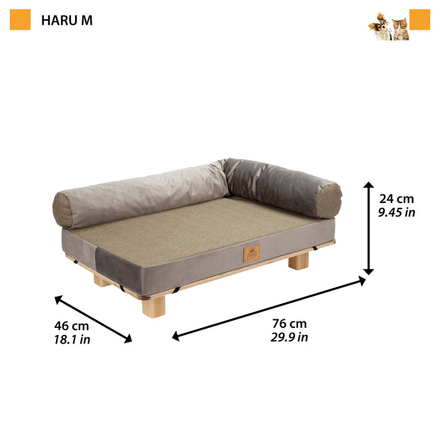 HARU Lettino per cani e gatti in legno