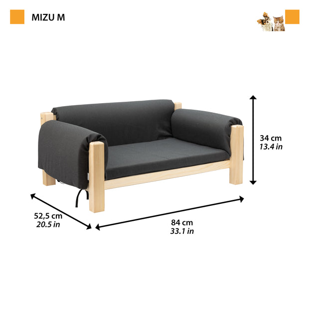 MIZU Lettino per cani e gatti in legno