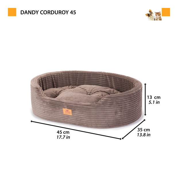 DANDY CORDUROY Cuccia divanetto con cuscino rimovibile per cani e gatti