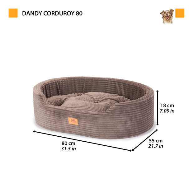 DANDY CORDUROY Cuccia divanetto con cuscino rimovibile per cani e gatti