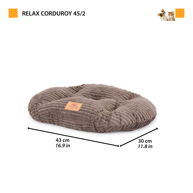 RELAX CORDUROY Cuscino ovale per cani e gatti