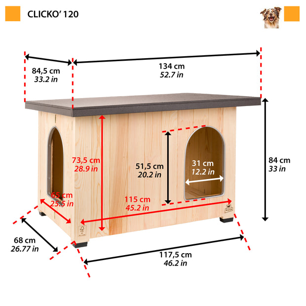 CLICKO cuccia in legno per cani
