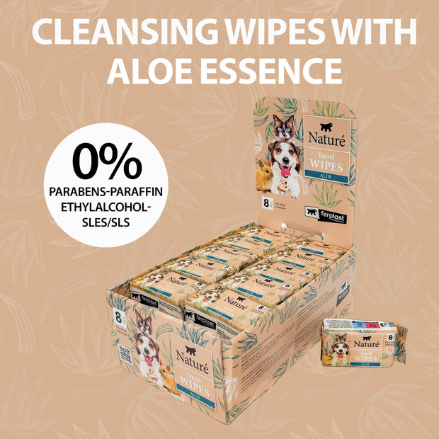 SALVIETTINE TASCABILI PER CANI E GATTI NATURÉ (x8)