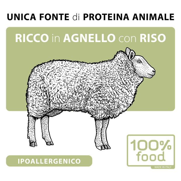 Crocchette per cani adulti Medium & Large – Agnello con Riso – 10 kg