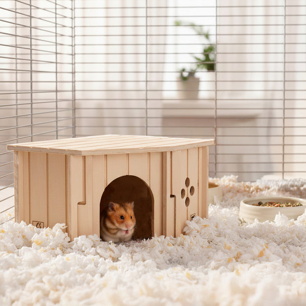SIN CORNER Casetta in legno angolare per piccoli animali
