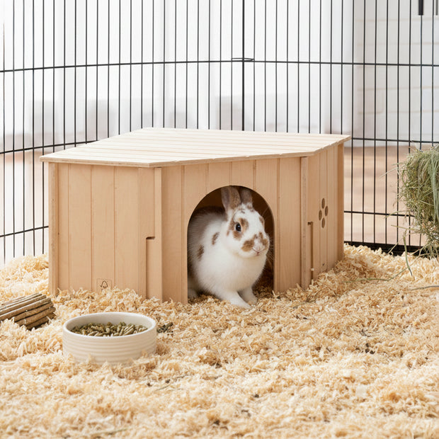 SIN CORNER Casetta in legno angolare per piccoli animali