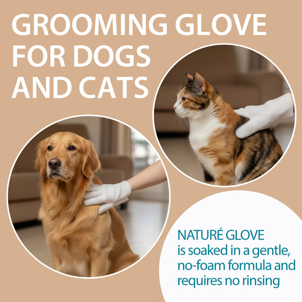 GUANTI DETERGENTI AL COCCO PER CANI E GATTI NATURÉ  (X8)