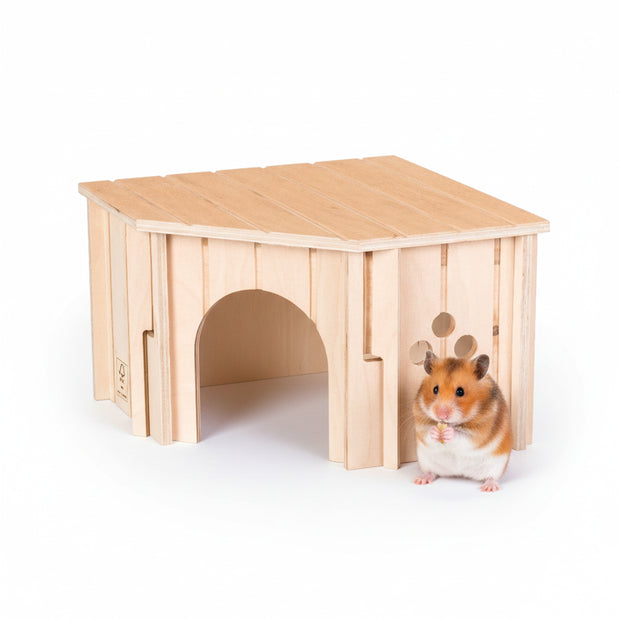 SIN CORNER Casetta in legno angolare per piccoli animali