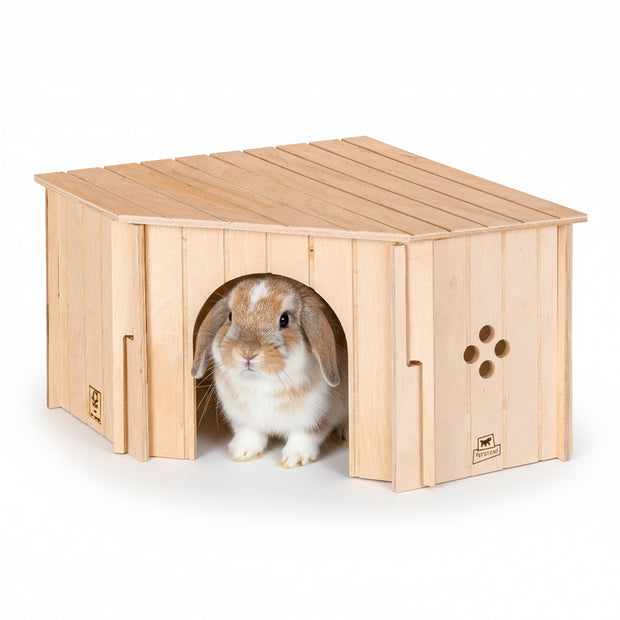 SIN CORNER Casetta in legno angolare per piccoli animali