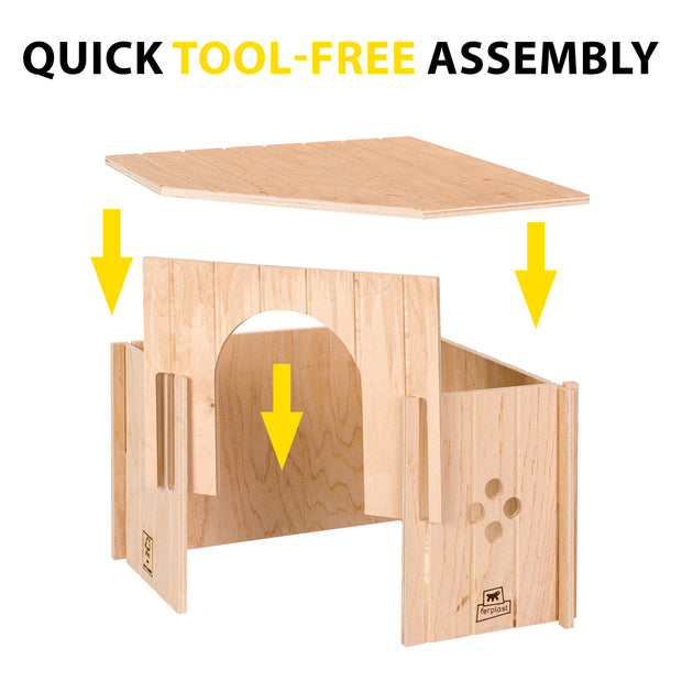 SIN CORNER Casetta in legno angolare per piccoli animali