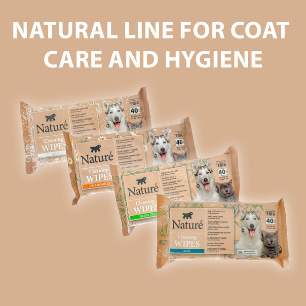 SALVIETTE ALLA CAMOMILLA PER CANI E GATTI NATURÉ (X40)