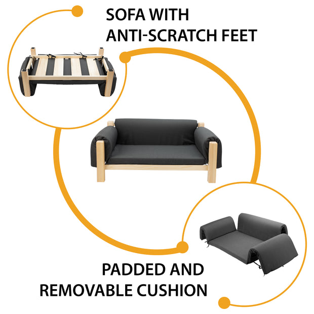 MIZU Lettino per cani e gatti in legno