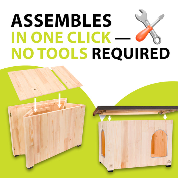 CLICKO cuccia in legno per cani